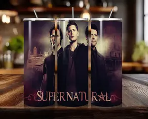 20 oz Supernatural Stainless Steel Tumbler with Lid, Straw