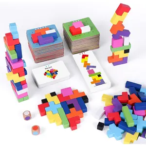 Wooden Block Stacking Games 120Pcs Fast-Paced Building Block Game 4 More Ways to Play for Party Game Night, 1 to 6 Players, Challenging Board Games for Kids Ages 4+