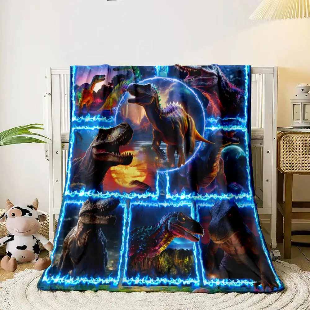 Dinosaur Pattern Blanket, 1 Count Modern Style 3D Dinosaur Print Soft Blanket, Warm Blanket For Sofa, Bed, Living Room, Office, Couch, Travel, Camping