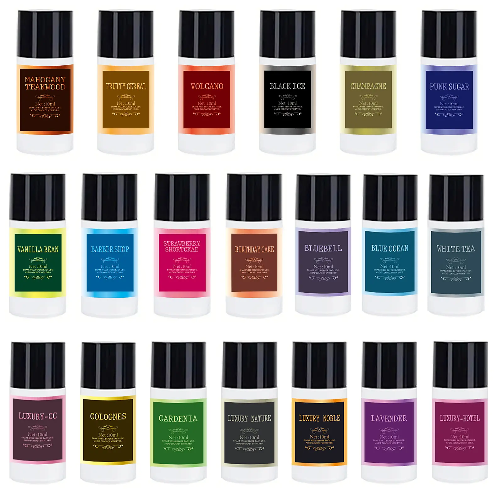 20 Bottles Car Air Freshener Fragrance Refill Liquids, Car Aromatherapy Diffuser with Essential Oil, Car Accessories