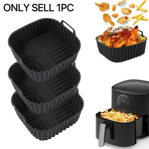 Square Silicone Baking Pan, 1 Count Reusable Air Fryer Oven Baking Pan, Non-slip Household Baking Tray for Home Kitchen, Kitchen Accessories