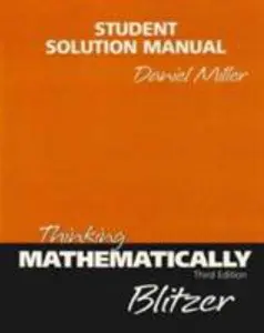 USED-Thinking Mathematically: Student's Solutions Manual by Robert Blitzer (Paperback)