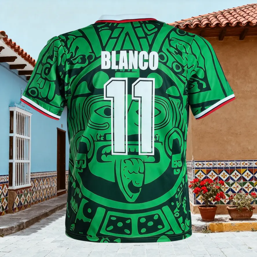 Blanco 1998 Mexico Retro Home Green Away Black No.11 No.15 Hernandez Short-Sleeved Soccer Jerseys