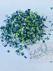 Green Dice clay slices