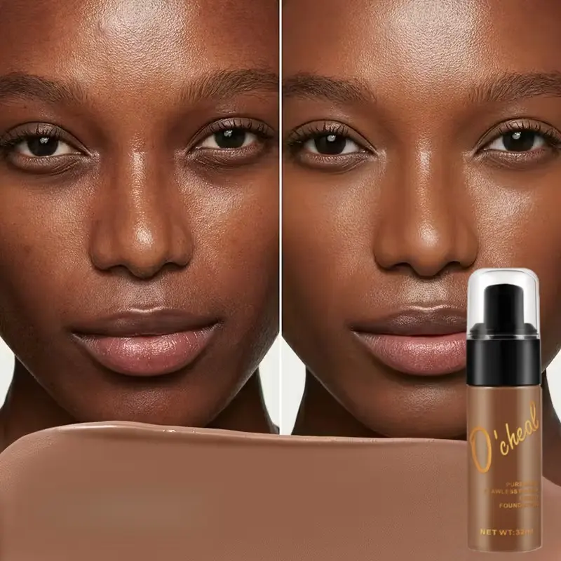 Full Coverage Foundation, Natural Matte Finish, Waterproof Long-Lasting Makeup, Conceals Dark Circles Acne Blemishes, Suitable for All Skin Types