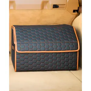 Foldable Trunk Organizer for  Storage - Collapsible Auto Trunk Organizer With Lid - Trunk Organization (21.6 inch, Hexy)