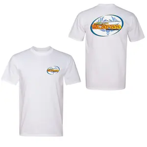 Scarab Performance Boats T-Shirt, White Offshore Powerboat Graphic Tee, High-Speed Racing Boat Shirt with Retro Logo for Marine Lifestyle Enthusiasts