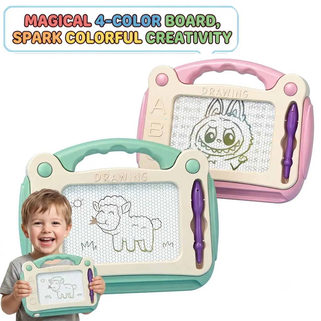 (US Stock) Unisex Rainbow Magnetic Drawing Board for Toddlers 1-3 - Safe, Phthalate-Free, Erasable, Reusable Sketch Pad - Mess-Free Educational Art Toy - Perfect Gift for Easter, Car Travel, Girl