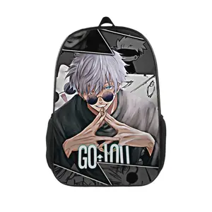 Jujutsu Kaisen Gojo Anime Versatile 17-Inch Daypack: Ergonomic Design, Reinforced Base & Side Pockets - Perfect for Commuting, Hiking or Daily Essentials