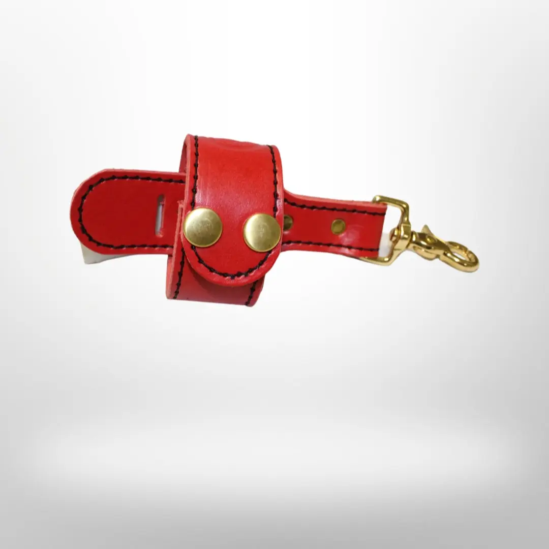 Red Leather, Black Stitching, and Brass Hardware