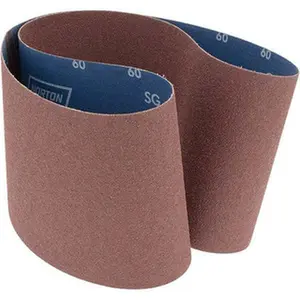NORTON 6" Wide x 48" OAL 60 Grit Ceramic Abrasive Belt - Medium Coated, Y-Weighted Cloth Backing, Series R984, 78072761909
