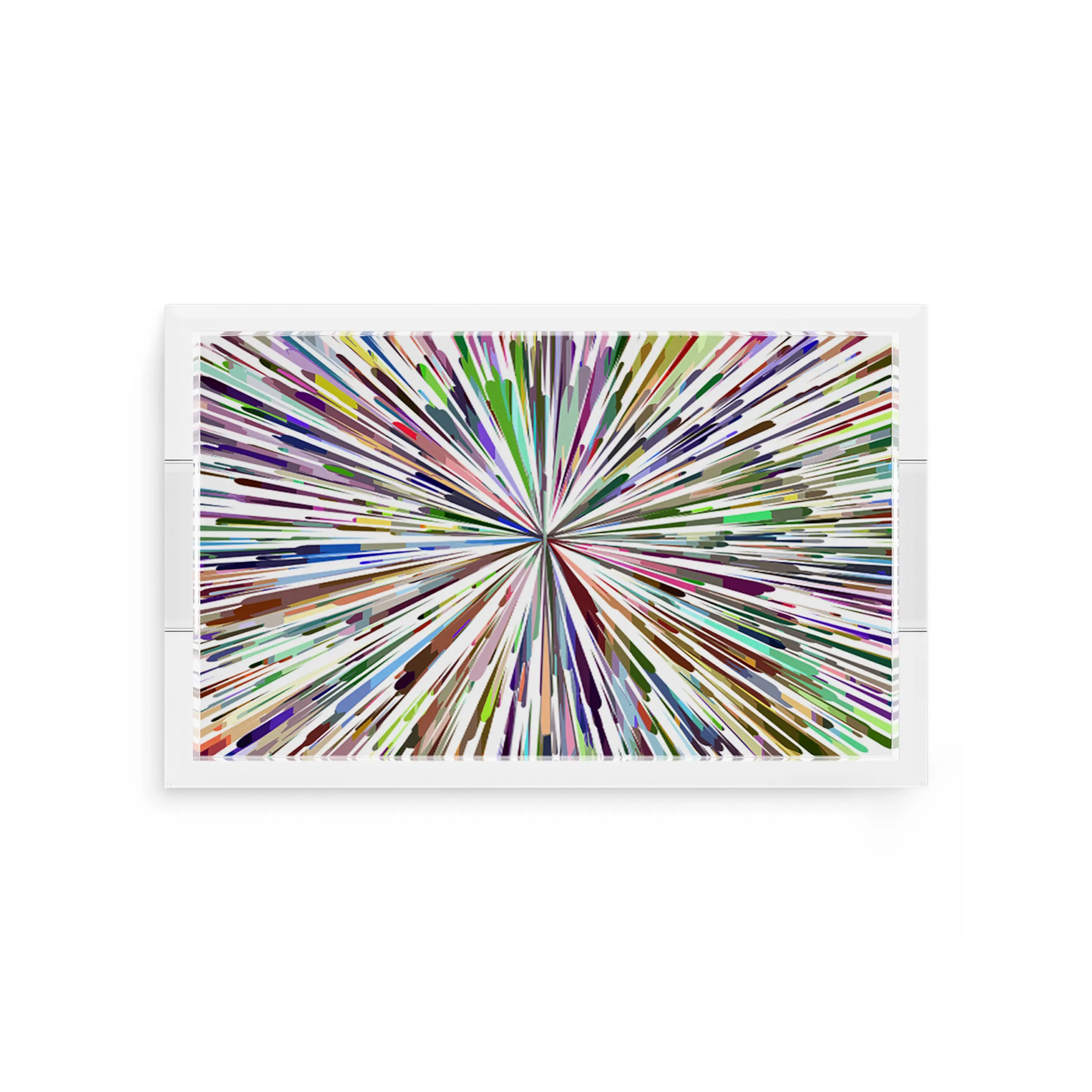Fireworks White Acrylic Rectangle Decorative Tray