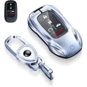 New Upgrade for Honda Key Fob Cover with Keychain - 2025 2024 2023 2022 2021 2016-2020 Civic Accord CR-V Pilot HR-V Ridgeline Odyssey Passport Key Fob Case Protector (Fashion Silver For Honda-B)