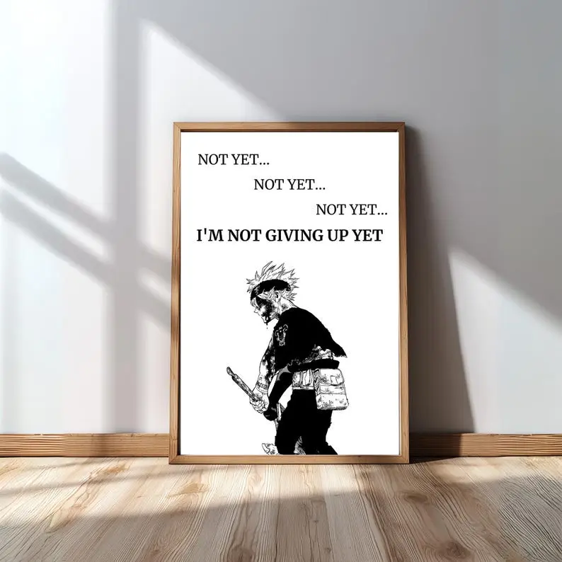 Asta Black Clover Poster Unframed, Shonen Anime Wall Art, Japanese Manga Style Print, Otaku Room Decor, Anime Lovers Gifts Wall Art, Wall decor, Home Decor, Birthday Gift.
