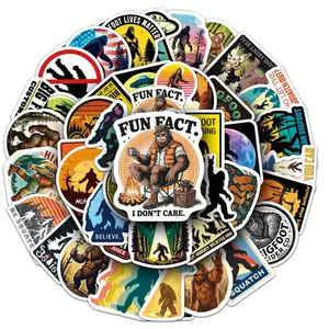 50 Cool Bigfoot Yeti Stickers, Waterproof Creative Motorcycle Helmet Decor, DIY Stickers for Speakers & Boards