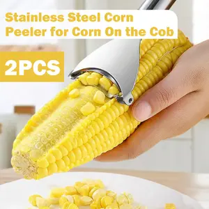 2-piece corn thresher set, stainless steel corn kernel removal tool, used for efficient corn kernel removal
