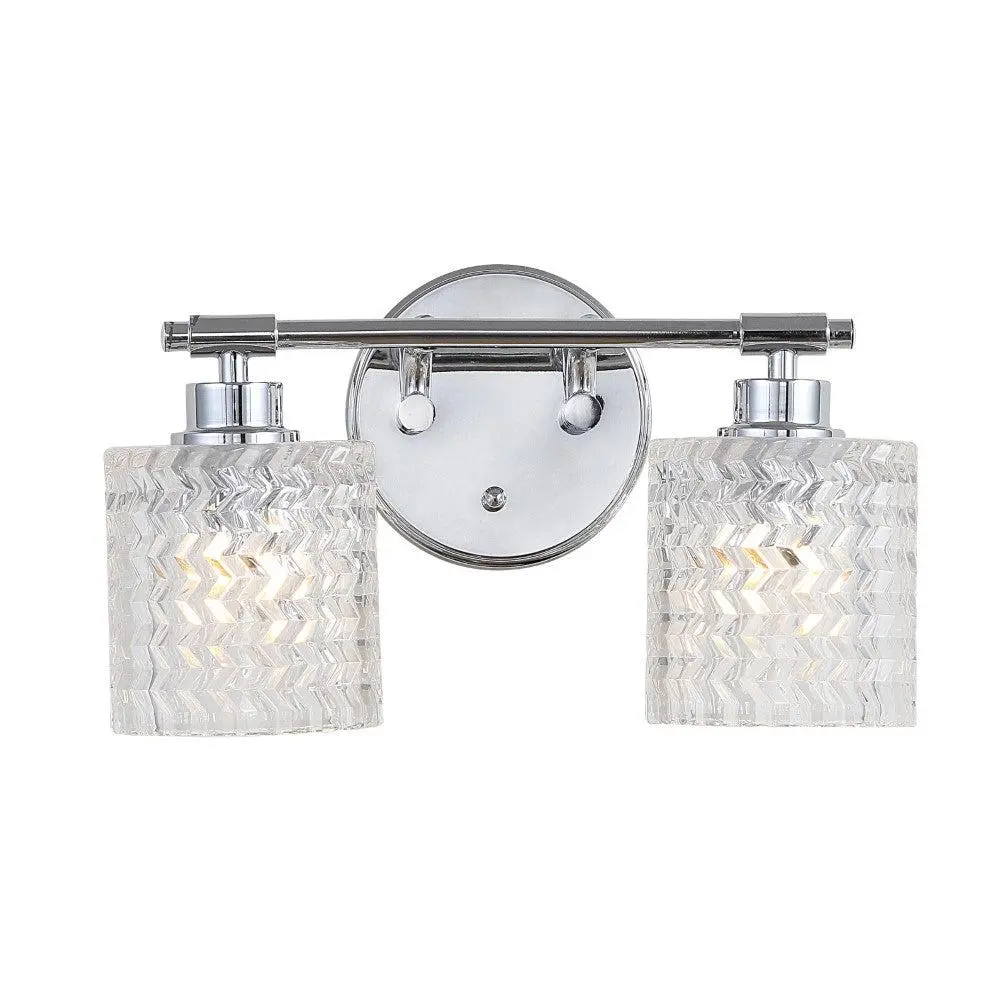 Spaulding Vintage Iron-Chevron Pattern Glass Farmhouse Cottage LED Vanity Light, Dimmable Wall Lamp, Eco-Friendly Vintage Style Wall Light for Vanity Setup, Home Decoration