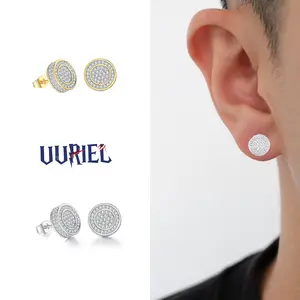 UJ Hip Hop 8MM Ice ZC Stud Earrings For Man&Woman, Gift Couple Earrings Fathersdaygift