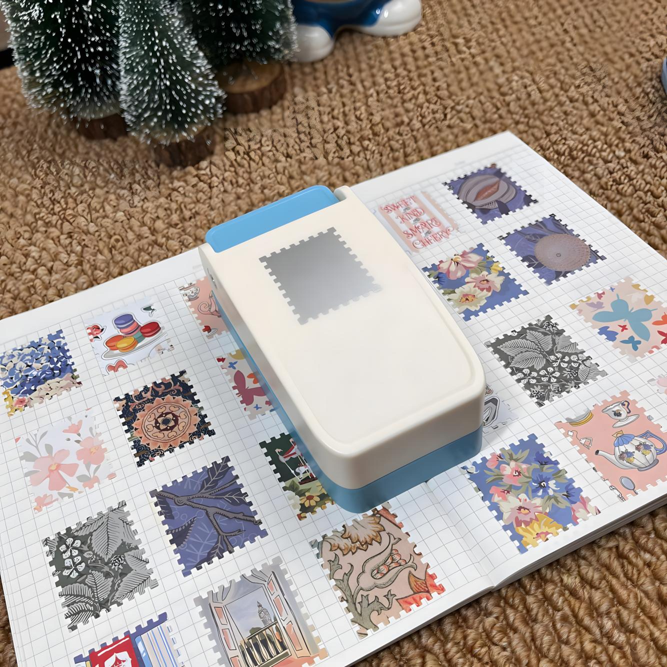 Stop Cutting by Hand!  Large Stamp-Style Puncher for Perfect Edges. Easy DIY Postage Stamps for Envelopes & Journals. Great Gift for Crafters, Teachers & Kids - Note: This product does NOT include stickers or refill materials
