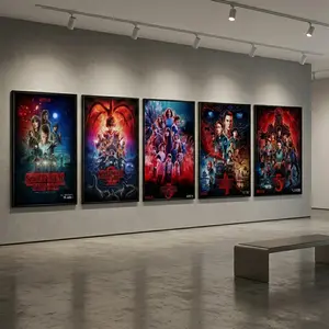 Stranger Things Seasons 1–5 Collector's Poster Series: An exclusive collection meticulously crafted specifically for fans—the ideal choice for decorating children's rooms and bedrooms. Available in two purchase options: framed or unframed.