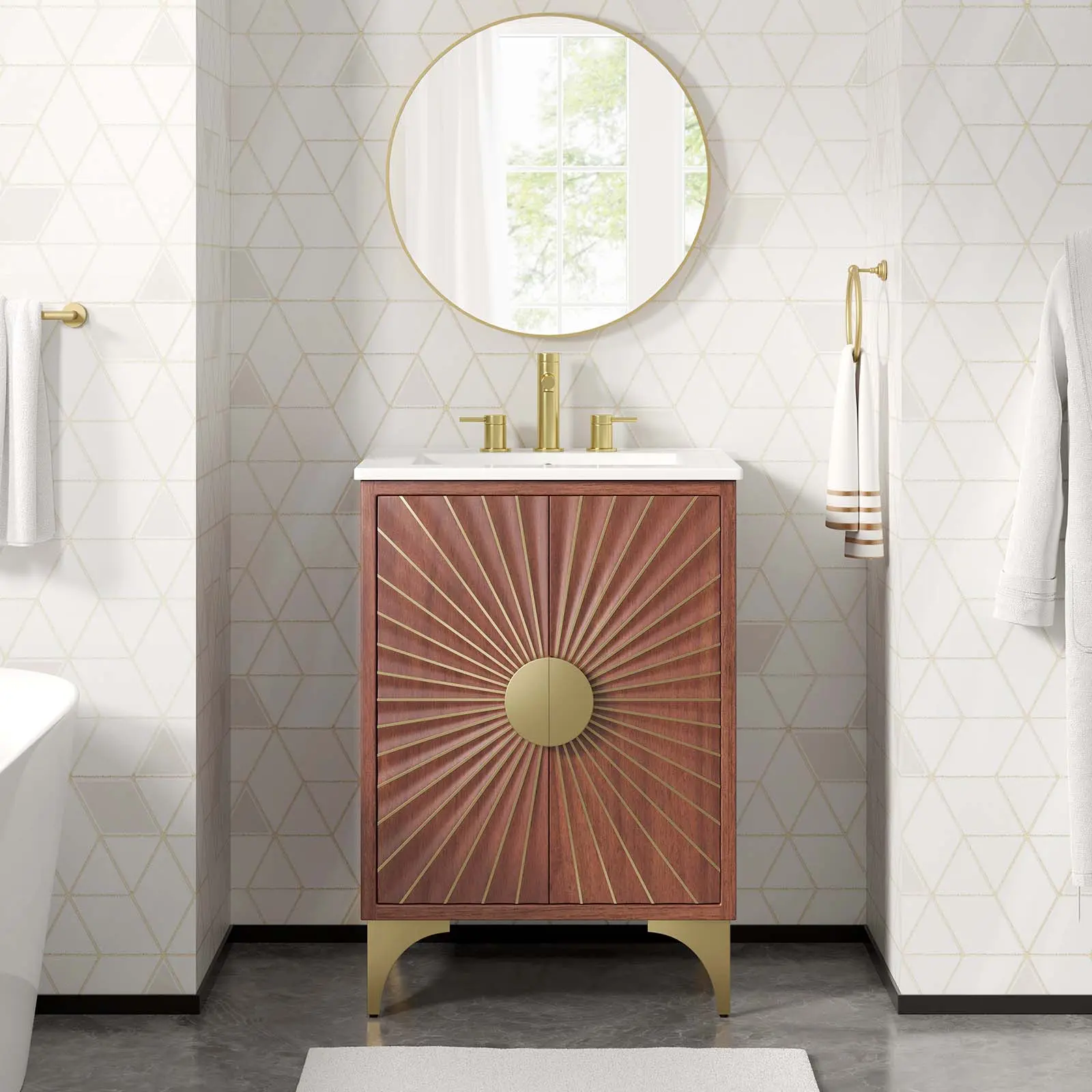 Modway Daylight 24" Bathroom Vanity in White Walnut Modway Daylight 24" Bathroom Vanity in White Walnut