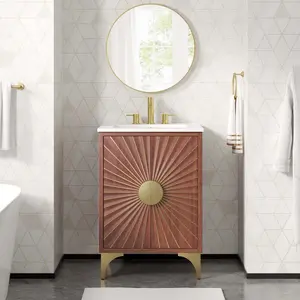 Modway Daylight 24" Bathroom Vanity in White Walnut
