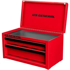 MINI TOOLBOX, 2 Drawers with locking mechanism and Top, PVC Liners, Black Trim.(1, RED)