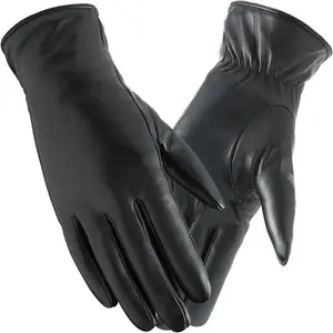 Winter Leather Gloves for Women, Cashmere Lined Touchscreen Gloves for Texting, Premium Soft Sheepskin Warm Glove