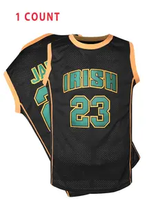 Men's Letter & Number Embroidery Basketball Jersey, Loose Sporty Quick Drying Breathable Vest, Men's Basketball Jersey for All Seasons, Sports Jersey, Athletic Tops