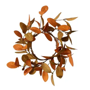 Rust & Tan Fall Leaves Candle Ring