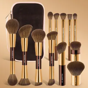 Makeup Brush Set with Storage Bag, 12pcs/set Professional Makeup Brush for Foundation, Powder, Concealers, Eye Shadows, Makeup Accessories