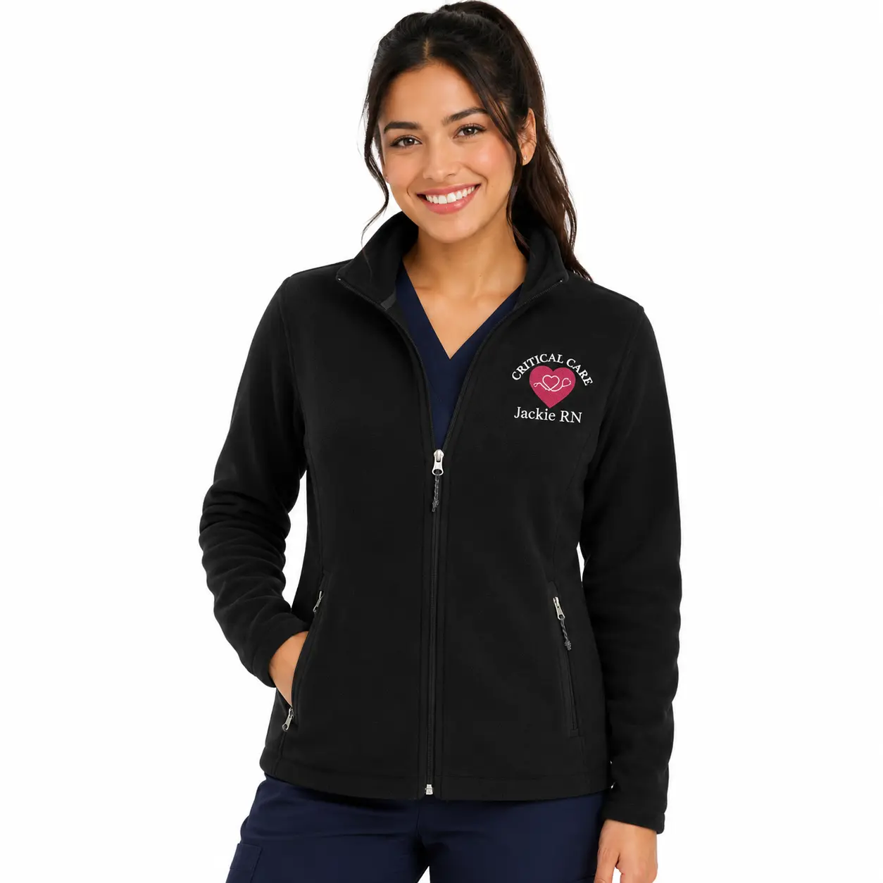 Women’s Port Fleece Jacket | Medical Apparel | Gift for Dr., RN & LVN | Embroidered Healthcare Jacket