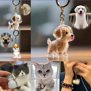 [Plush Gifts] Pet Cat Fur Storage Bottle - Capsule for Pet Hair | Made of Transparent Material, Includes a Keychain, a Keepsake Keychain for Pets, A gift cat lovers can't refuse