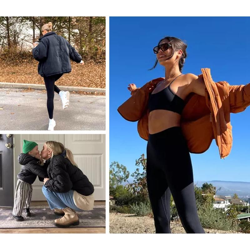 Tanming Women's Lightweight Quilted Puffer Jacket Long Sleeve Full Zip Casual Padded Coat  with Side Pockets Spring