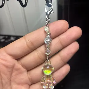Clear Astronaut Stitch Markers/Charms with Crystal Beads and Secure Lobster Clasp for Knitting and Crochet Projects