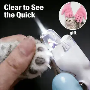 2-in-1 Dog Nail Clipper with Bright LED Light Safe the Quick Cutting Pet Paw Trimmer Cat Dog Claw Grooming Clippers Kit Sharp Stainless Blades Ultimate Tool
