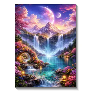Dreamy Galaxy Waterfall Diamond Painting Set: Relaxing DIY Artistic Landscape Home Decor 30x40cm /11.81x15.75inch