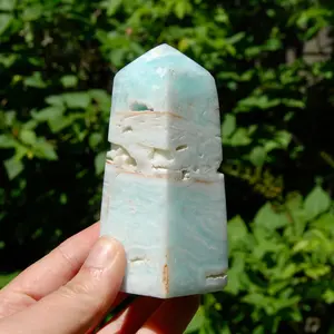 4.2in 354g Caribbean Blue Calcite Crystal Tower, Pakistan