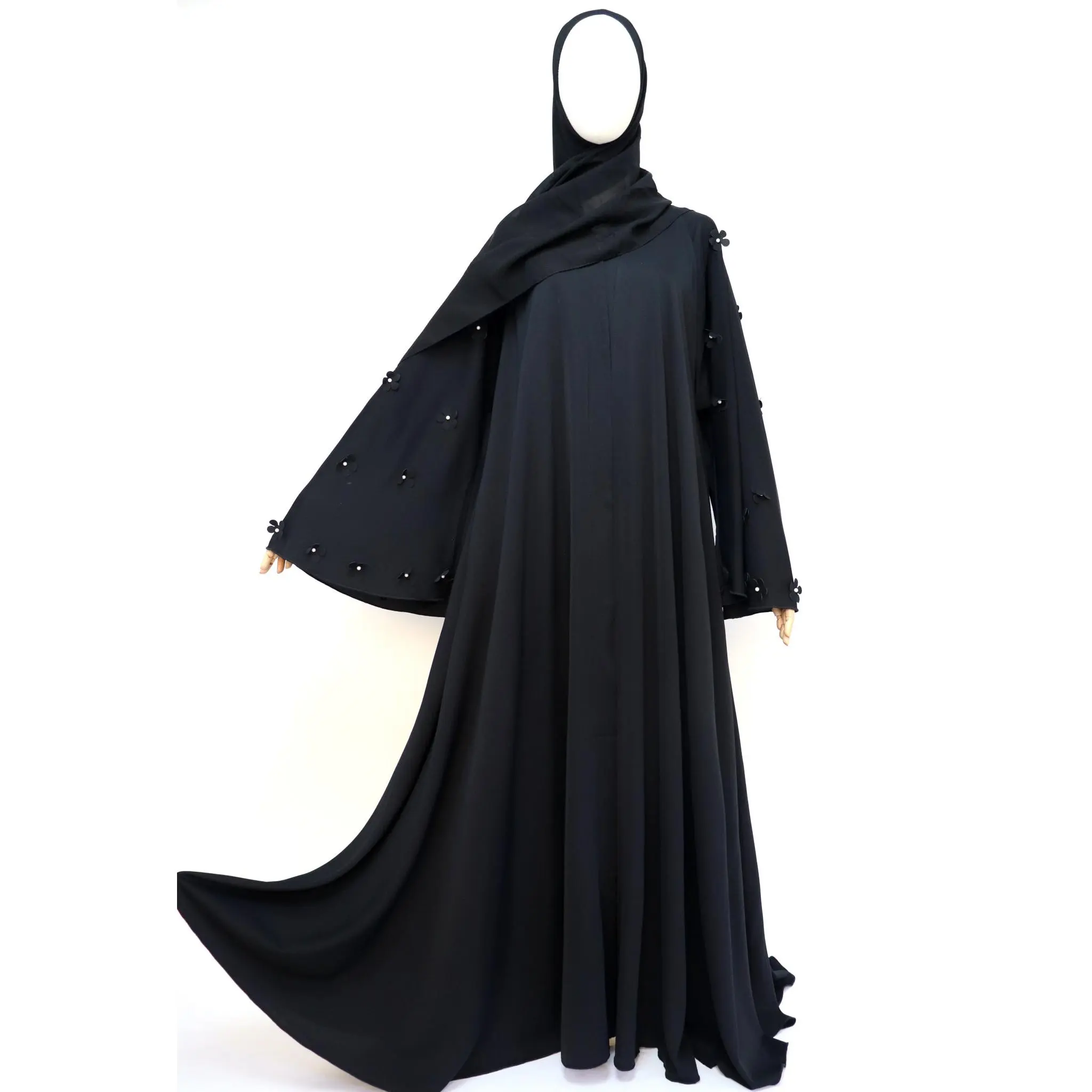 Open Flare Umbrella Daisy Abaya - Black