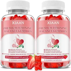 Feminine Balance Gummies for Women, 2 Pack Premium Feminine Balance Gummies Support PH Balance & Vaginal Health, Vegan, Gluten-Free, Strawberry Flavor Supplement Healthcare