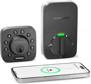 ULTRALOQ U-Bolt Smart Lock (Black), 5-in-1 Keyless Entry Door Lock with Bluetooth and Keypad, Smart Door Lock Front Door, Non-Fingerprint Deadbolt Lock Edition