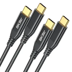 2 Pack USB 4  3FT for Thunderbolt 4, 40Gbps Braided USB-C Data Transfer Cord, 8K/4K USB C  , 240W PD   for , MacBook Pro, , , ,  15,