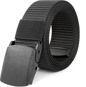 LXMY Work Belts for Men,Belts for Men,Adjustable Nylon Canvas Fabric Golf Belt,No Metal Buckle, Fast Pass Through the Airport Security,Suitable for Work and Travel