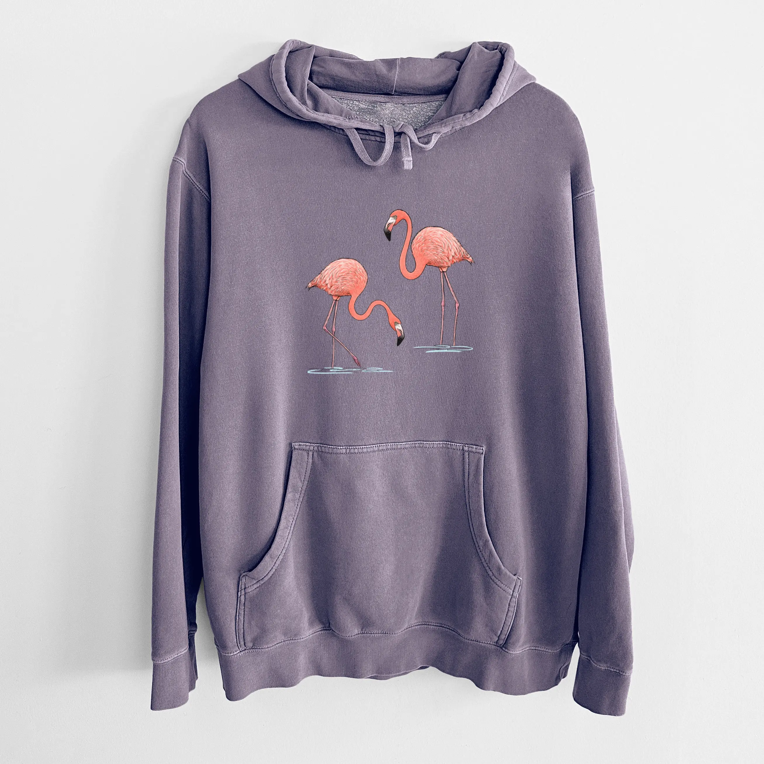 American Flamingos - Phoenicopterus ruber - Unisex Pigment Dyed Hoodie