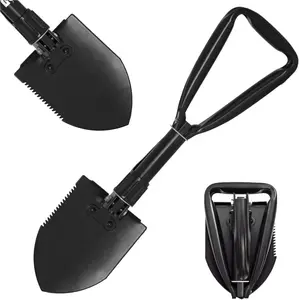 Camping Shovel, Lightweight Portable Small Tactical Survival Shovel, High Carbon Steel Military Shovel Entrenching Tool for Outdoor, Hiking, Digging, Backpacking, Car Emergency, Off Road
