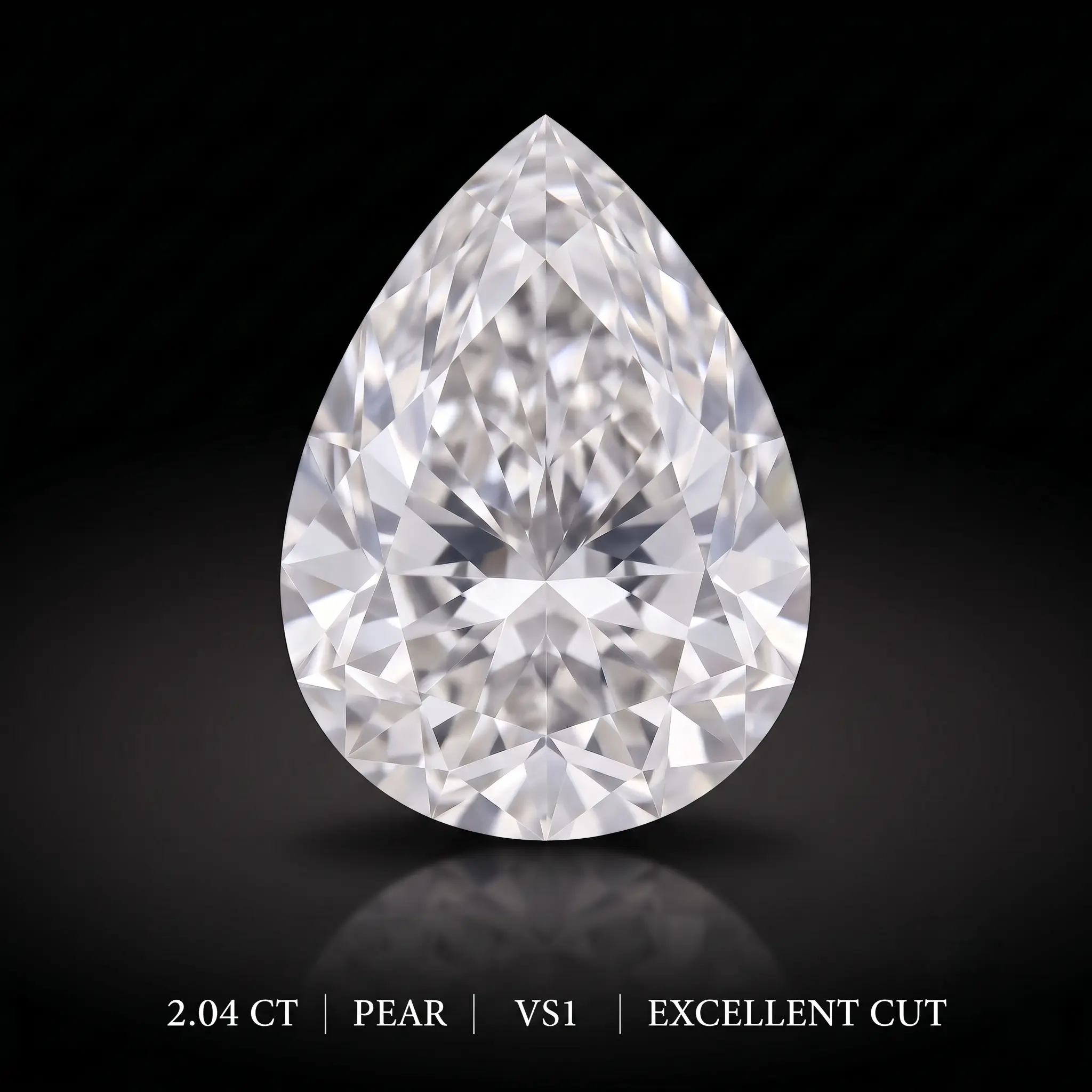 2.04 CT Pear Shape Lab Diamond – VS1 Clarity