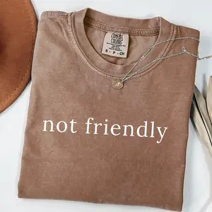 Comfort Colors Not Friendly Shirt, Adult Humor Shirtt, Soft Cotton Crewneck Shirt for Men and Women, Gift for Him or Her, Unisex Stylish - LORA ATCHER