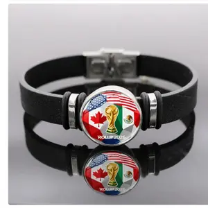 2026 Usa Canada Mexico World Cup Leather Bracelet Team Mini Souvenir, Collectible Football Accessory, Perfect Gift for Fans