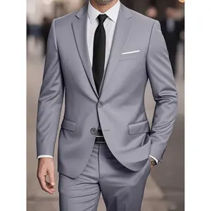 2 Pcs Men's Suit Set Jacket Suit and Trousers Elegant Business Casual Banquet Party, Piece, ModernClassic, Breathable, BasicStaple, RelaxedStyle, DailyEssential, Lightweight, ComfortStretch, ModernStyle, AthleisureFit