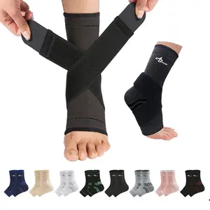 ABIRAM Ankle Brace for Women & Men, Ankle Compression Sleeve with Wrap, Foot Support Sleeve, Ankle Support for Sprained Ankle, Plantar Fasciitis Relief Socks, Achilles Tendonitis, Sports, L